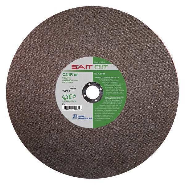SAIT 23456 C24R Concrete Large Diameter Portable Saw Cutting Wheels 14" x 1/8" x 20MM, 1-Pack, United Abrasives/Sait, Mfr#: 23456
