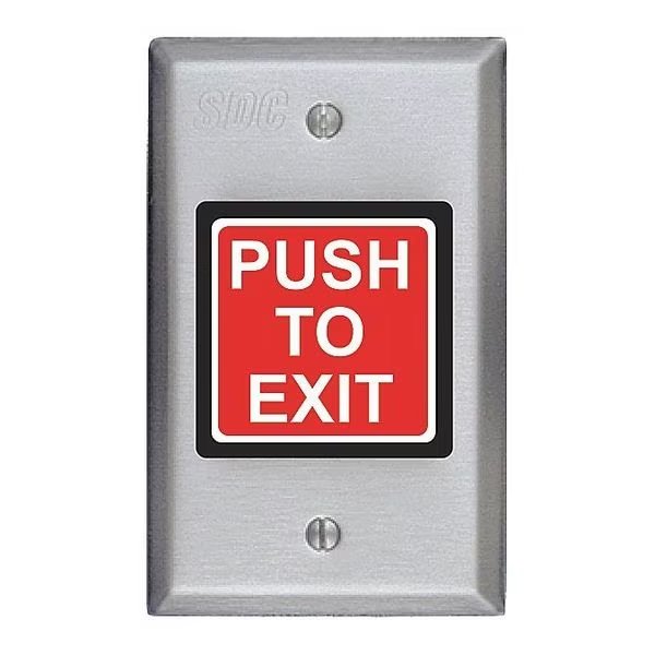 Push to Exit Button, 2-7/8 in. W, Sdc, Mfr#: 423U