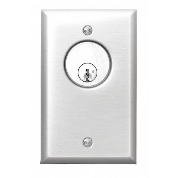 Key Switch, 2-7/8 in. W, Momentary SPDT, Sdc, Mfr#: 702U