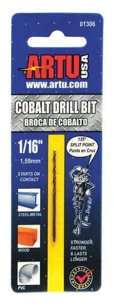 1/16" Cobalt Jobber Length Drill Bit, Artu, Mfr#: 01306