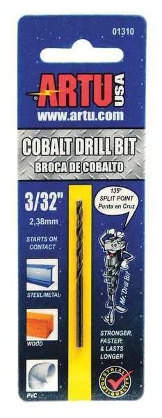 3/32" Cobalt Jobber Length Drill Bit, Artu, Mfr#: 01310