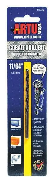 11/64" Cobalt Jobber Length Drill Bit, Artu, Mfr#: 01320