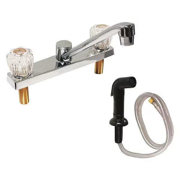 Manual, 8" Mount, 3 Hole Low Arc Kitchen Faucet, Dominion Faucets, Mfr#: 77-1206