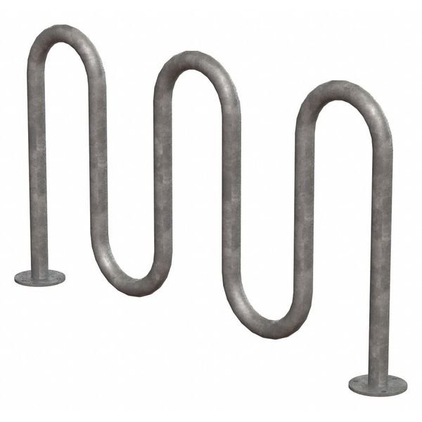 Bike Rack, Galv, (7)Bikes, 36 in. H, 3 in. W, Madrax, Mfr#: QS-H36-7-SF-G