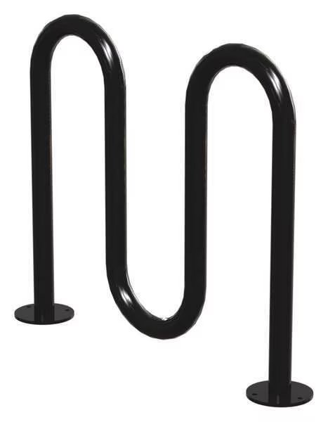 Bike Rack, Blk, (5) Bikes, 36 in. H, 3 in. W, Madrax, Mfr#: QS-H36-5-SF-B