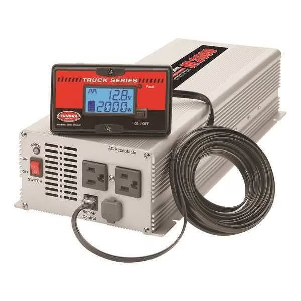 Power Inverter, Modified Sine Wave, 4,000 W Peak, 2,000 W Continuous, 2 Outlets, Tundra, Mfr#: M2000