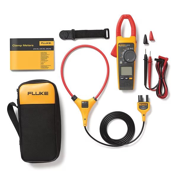 Clamp Meter, LCD, 1,000 A, 1.6 in (41 mm) Jaw Capacity, CAT III 1000V, CAT IV 600V Safety Rating, Fluke, Mfr#: FLUKE-376 FC/WWG