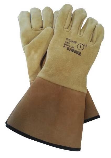 Stick Welding Gloves, Pigskin Palm, L, PR, Shelby, Mfr#: 4095L