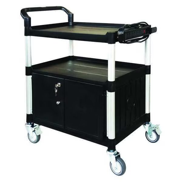 Cart with Cabinet, 37-3/16 in. H, Black, EnjoyTool Select, Mfr#: 45NP02