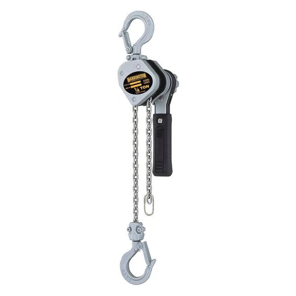 Lever Chain Hoist, 500 lb Load Capacity, 20 ft Hoist Lift, 51/64 in Hook Opening, Harrington, Mfr#: LX003-20