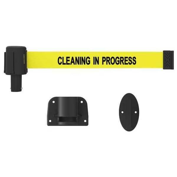 Belt Barrier, Cleaning in Progress, Banner Stakes, Mfr#: PL4110