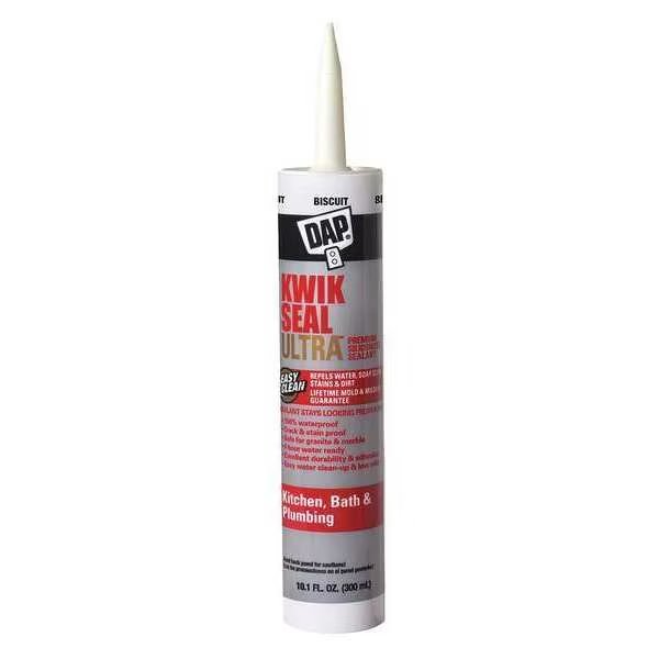 Kitchen & Bath Sealant, 10.1 oz, Cartridge, Biscuit, Acrylic Polymer Base, Dap, Mfr#: 18899
