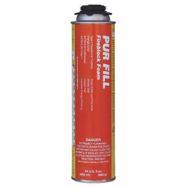 Fire Barrier Spray Foam Sealant, Aerosol Can, Orange, 2 Component, Todol, Mfr#: FB01