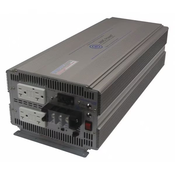 Power Inverter, Pure Sine Wave, 10,000 W Peak, 5,000 W Continuous, 4 Outlets, Aims Power, Mfr#: PWRIG500012120S