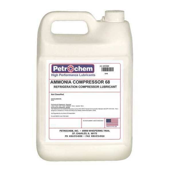 Compressor Oil, 1 gal., Jug, Mineral Oil, Petrochem, Mfr#: AMMONIA COMPRESSOR 68-001