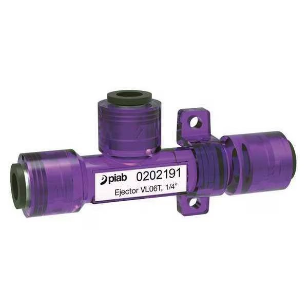 Vacuum Ejector, Inline, 31.5mm H, 1/4 in., Piab, Mfr#: VL06T, 1/4