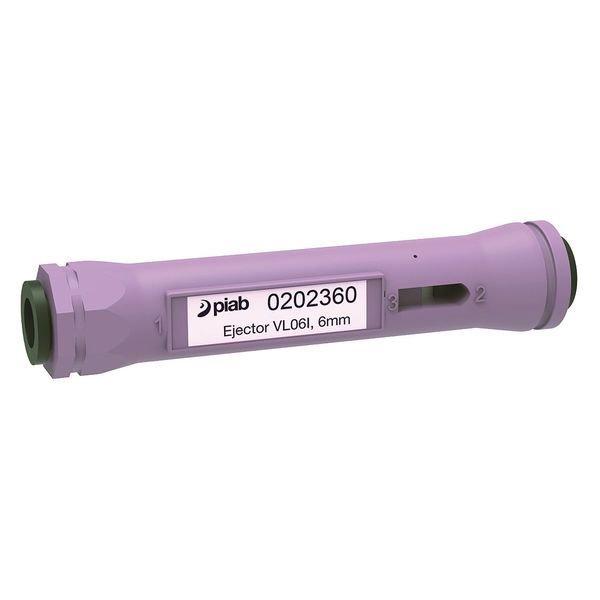 Vacuum Ejector, Inline, 14.2mm H, Opn Exhst, Piab, Mfr#: VL06I, 6mm