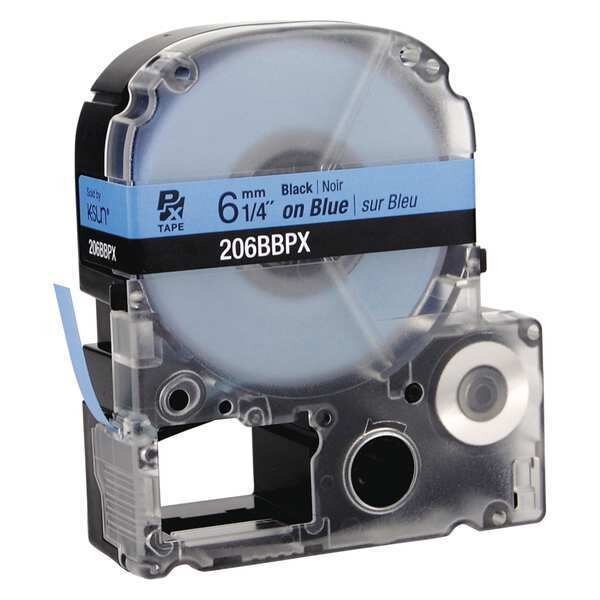 Label Cartridge, Black on Blue, Labels/Roll: Continuous, Epson, Mfr#: 206BBPX