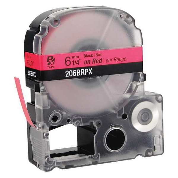 Label Cartridge, Black on Red, Labels/Roll: Continuous, Epson, Mfr#: 206BRPX