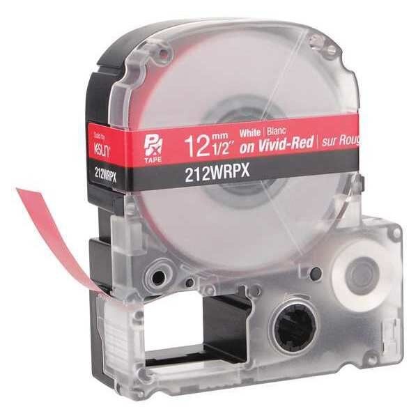 Label Cartridge, White on Red, Labels/Roll: Continuous, Epson, Mfr#: 212WRPX