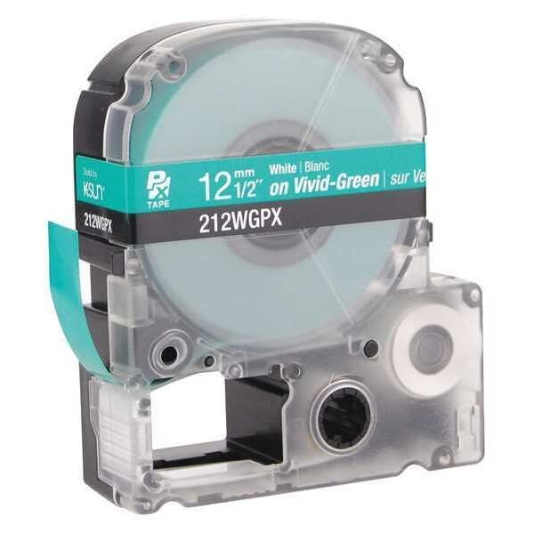 Label Cartridge, White on Green, Labels/Roll: Continuous, Epson, Mfr#: 212WGPX