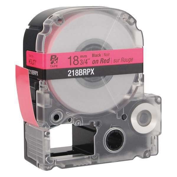 Label Cartridge, Black on Red, Labels/Roll: Continuous, Epson, Mfr#: 218BRPX