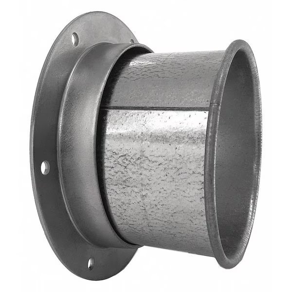 Round Angle Flange Adapter, 9 in Duct Dia, Galvanized Steel, 22 GA, 11 3/4 in W, 3-1/2" L, Nordfab, Mfr#: 8040401825