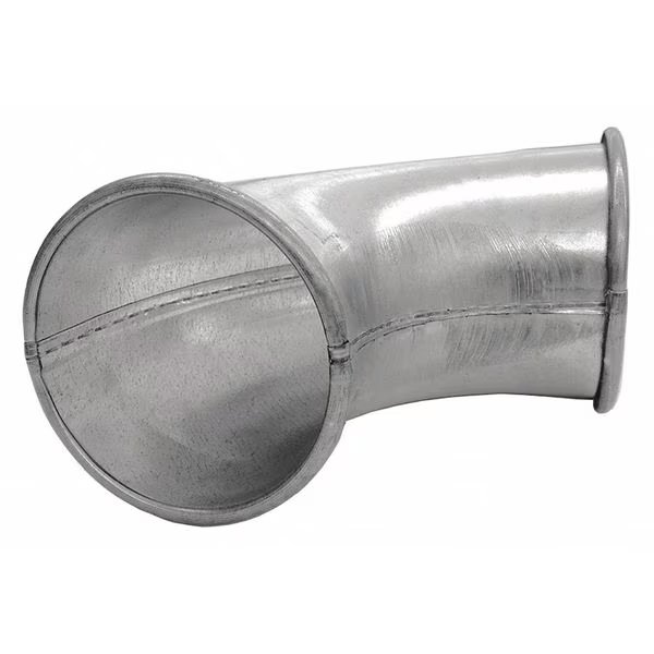 Round 90 Degree Elbow, 6 in Duct Dia, Galvanized Steel, 24 ga GA, 13 5/16 in W, 13-5/16" L, 6 in H, Nordfab, Mfr#: 8010005966