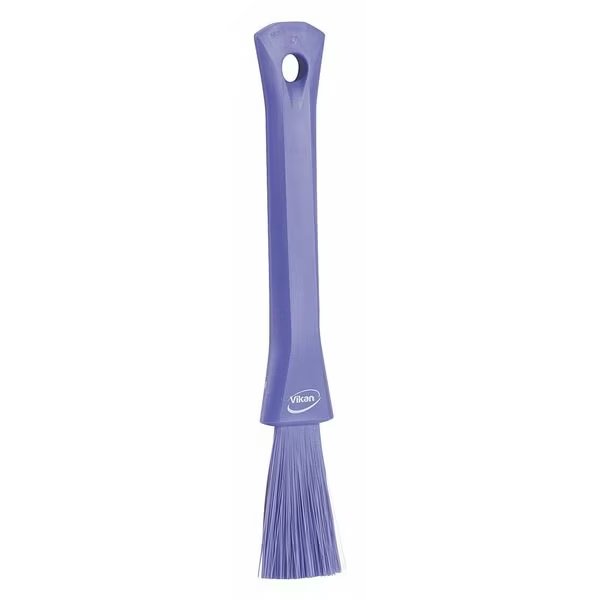 1 13/16 in W Detail Brush, Soft, 5 51/64 in L Handle, 8 5/64 in L Brush, Purple, Plastic, Vikan, Mfr#: 5551308