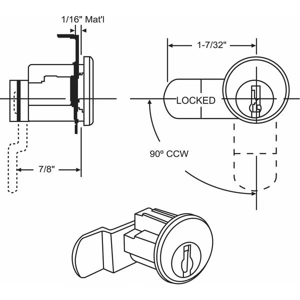 Mailbox Lock, For 4C Pedestal Mailboxes, EnjoyTool Select, Mfr#: 97-76