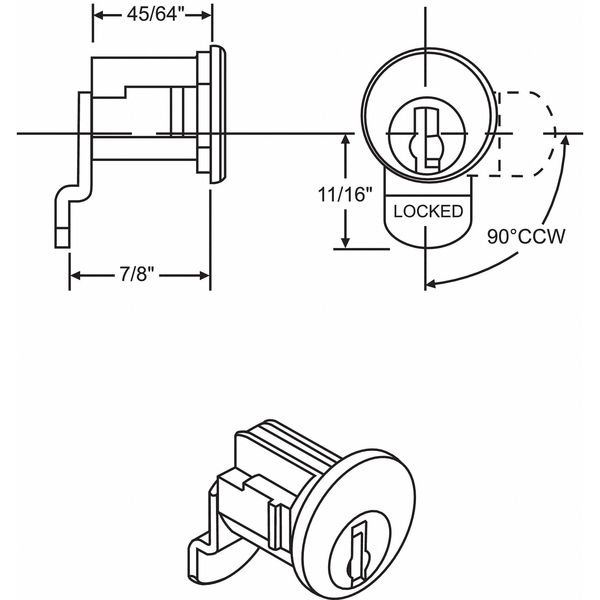 Mailbox Lock, For 4C Pedestal Mailboxes, EnjoyTool Select, Mfr#: 97-3