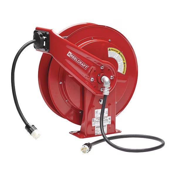 75 ft. 12/3 Spring Retractable Cord Reel 20.0 A Amps 1 Outlets, Reelcraft, Mfr#: L 70075 123 3A