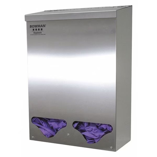 Bulk Dispenser, 2 Compartments, Silver, Bowman Dispensers, Mfr#: BK312-0300