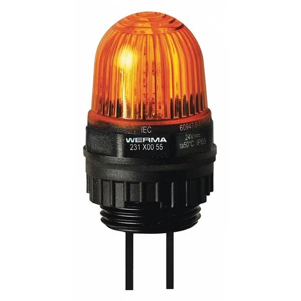 Warning Light, Yellow, Panel/Conduit Mount, Werma, Mfr#: 23130055