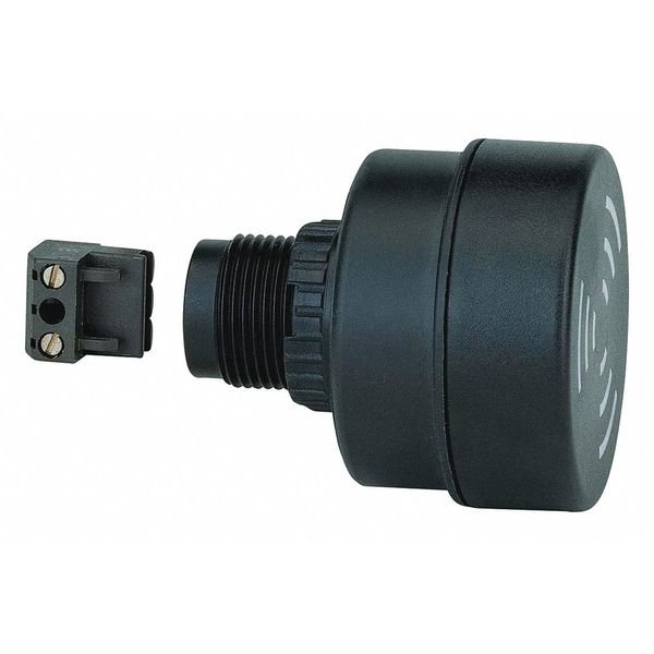 Buzzer, 24VAC/DC, Black, 2-3/64" W, IP65, Werma, Mfr#: 10900075