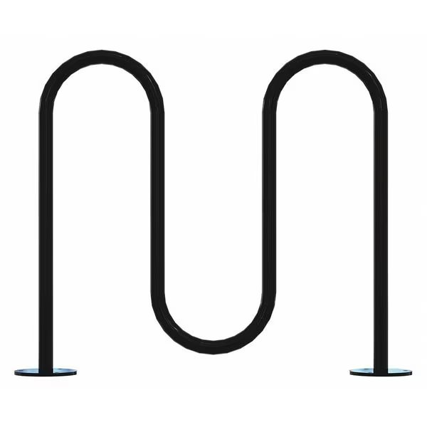 Bike Rack, Black, 36" H, 39" L, Steel, Madrax, Mfr#: QS-WP36-5-SF-B