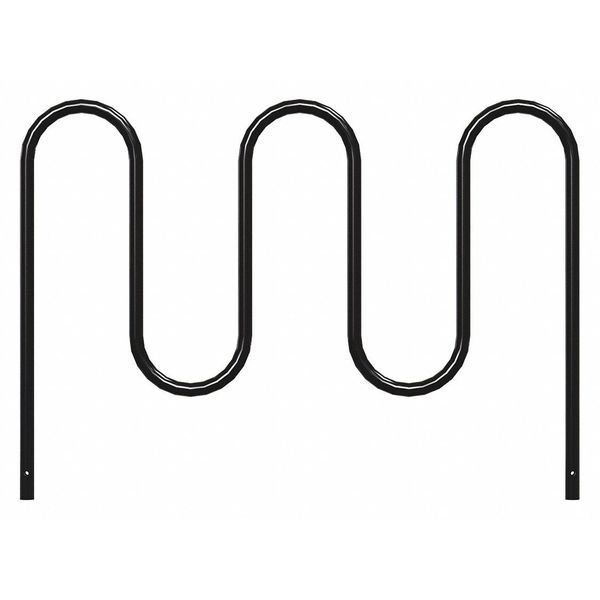 Bike Rack, Black, 36" H, 64" L, Steel, Madrax, Mfr#: QS-WP36-7-IG-B
