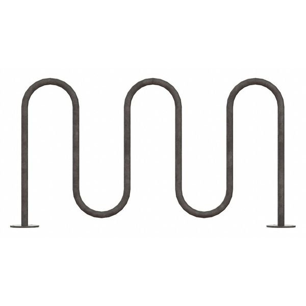 Bike Rack, Silver, 36" H, 64" L, Steel, Madrax, Mfr#: QS-WP36-7-SF-G