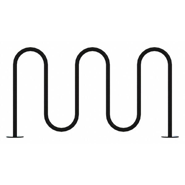 Bike Rack, Black, 36" H, 64" L, Steel, Madrax, Mfr#: QS-WP36-7-SF-B