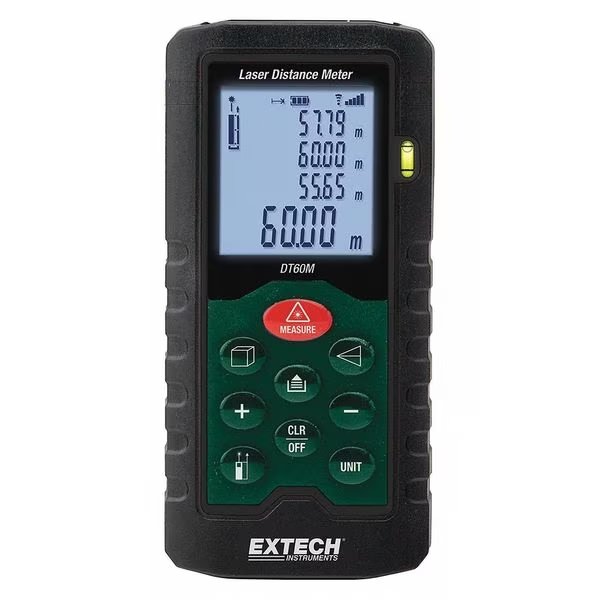 Laser Distance Meter, 196 ft., Extech, Mfr#: DT60M