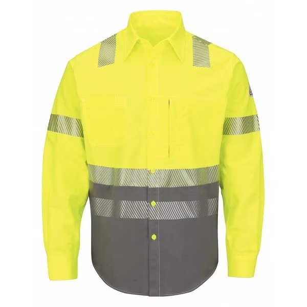 Flame-Resistant Collared Shirt, M, Yl/Gy, Vf Imagewear, Mfr#: SLB4HG RG M