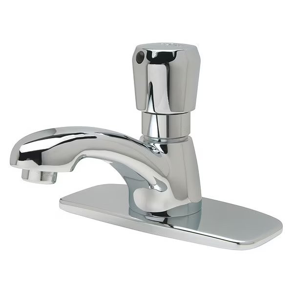 Metering 4" Mount, 1 Hole Low Arc Bathroom Faucet, Polished chrome, Zurn, Mfr#: Z86100-XL-CP4.0001