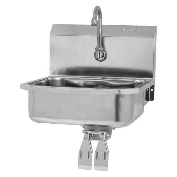 Wall Mount, 1 Hole, Double Knee Pedal, Stainless, Hand Sink, Sani-Lav, Mfr#: 605D