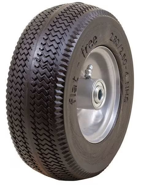 Flat Free Wheel, Polyurethane, 275 lb, Gray, Marastar, Mfr#: 00026