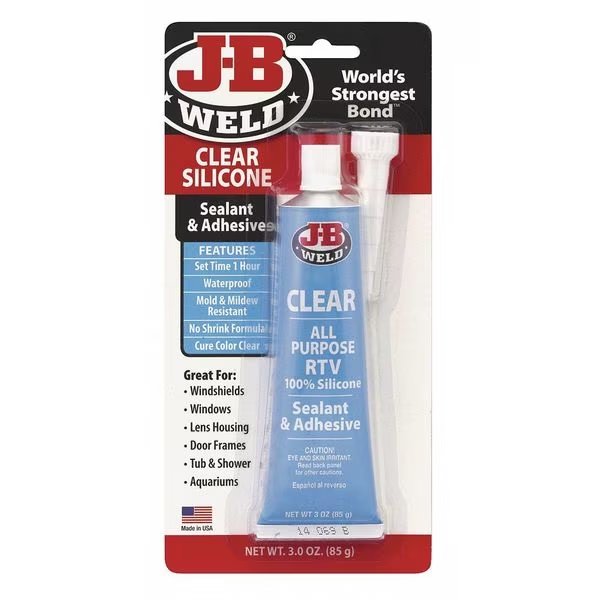 Sealant, 3 oz, Tube, Clear, Silicone Base, J-B Weld, Mfr#: 31310