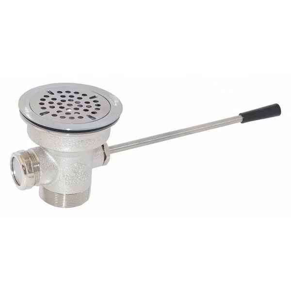 2" Pipe Dia., Cast Brass, Flat Waste Outlet, Lever Handle Waste Drain, Encore, Mfr#: D10-7400