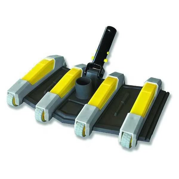 Pool Vacuum, Plastic, Gray/Yellow, 14" L, Jed Pool Tools, Mfr#: 30-183