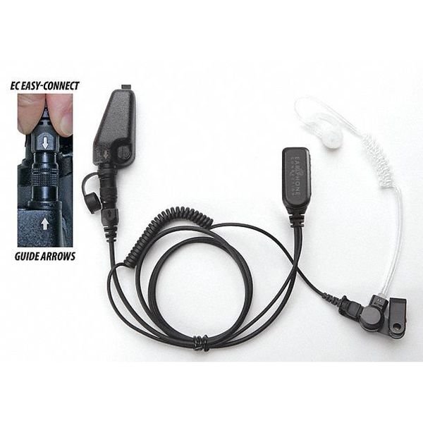 Lapel Microphone, No. of Wires 1, Black, Earphone Connection, Mfr#: EP1311EC