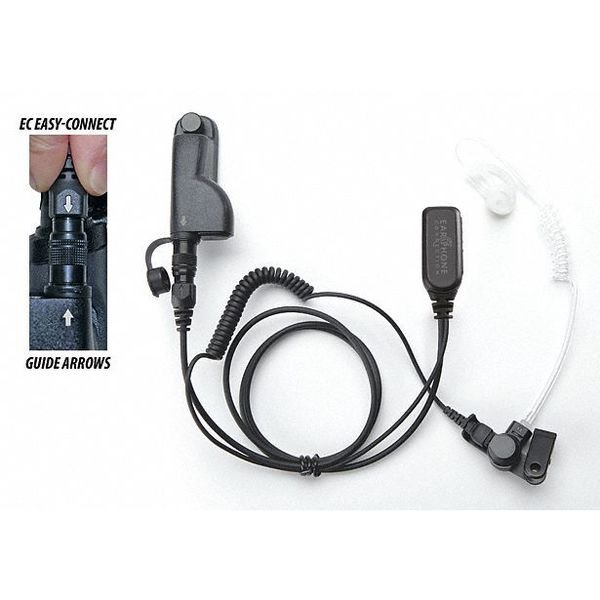 Lapel Microphone, No. of Wires 1, Black, Earphone Connection, Mfr#: EP1334EC