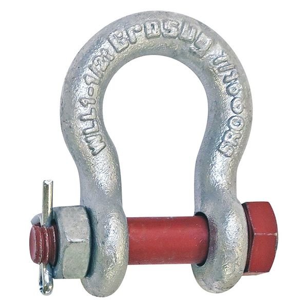 Shackle, 1-1/4 in., 24,000 lb., Crosby, Mfr#: 1019597